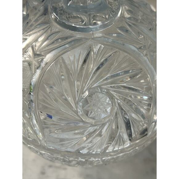 Bohemia Crystal Candy Dish Lidded Vintage Violetta Pinwheel Star of David Clear - Picture 5 of 16